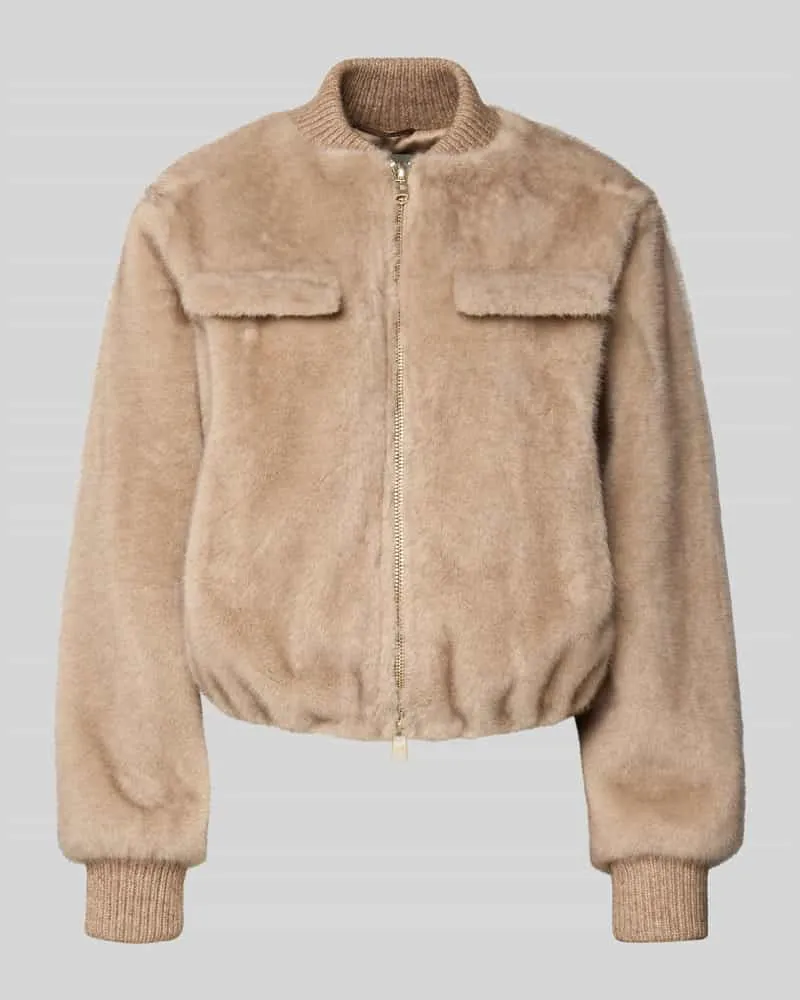Beaumont Amsterdam Regular Fit Jacke aus Kunstfell mit Zweiwege-Reißverschluss Beige
