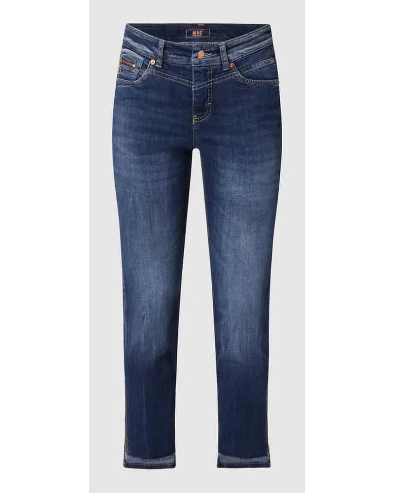 MAC Jeans Slim Fit Jeans mit Reißverschlusstasche Blau