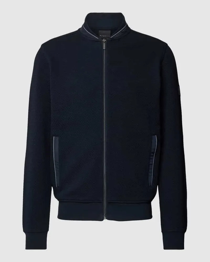 Bugatti Sweatjacke mit Strukturmuster Marine