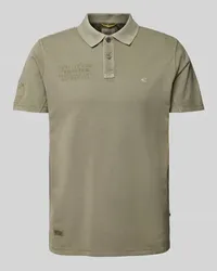 Camel Active Poloshirt mit Label-Stitching Khaki