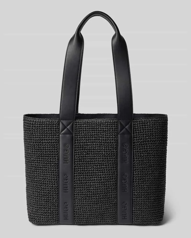 HUGO BOSS Henkeltasche in Bast-Optik Modell 'BECKY Black