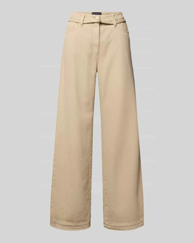 Luisa Cerano Wide Leg Jeans mit Eingrifftaschen Sand