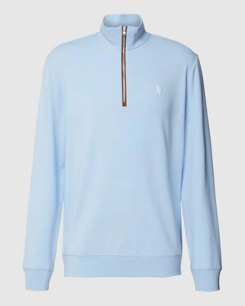 Ralph Lauren Classic Fit Troyer mit Label-Stitching Hellblau