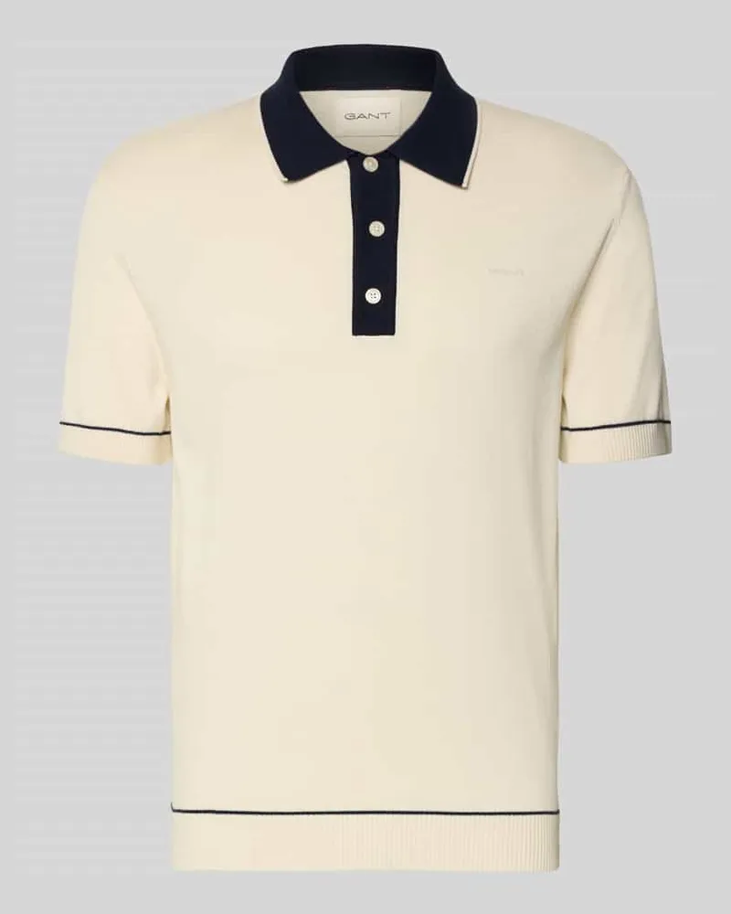 Gant Slim Fit Poloshirt mit Logo-Stitching Offwhite