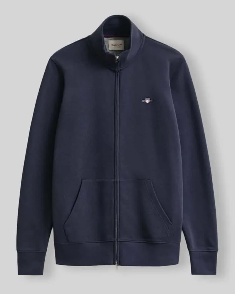 Gant Regular Fit Sweatjacke aus Baumwoll-Mix Marine