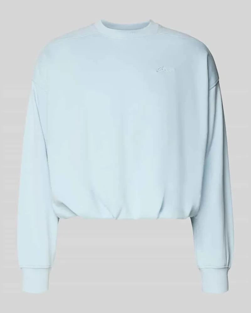 HUGO BOSS Cropped Sweatshirt aus Baumwoll-Mix Modell 'C_EFEM_1 Hellblau