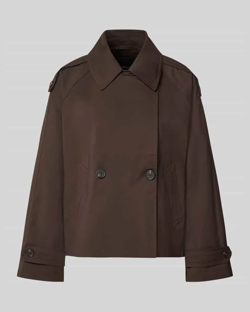 OPUS Loose Fit Trenchcoat aus Lyocell-Mix Modell 'Haweni Dunkelbraun