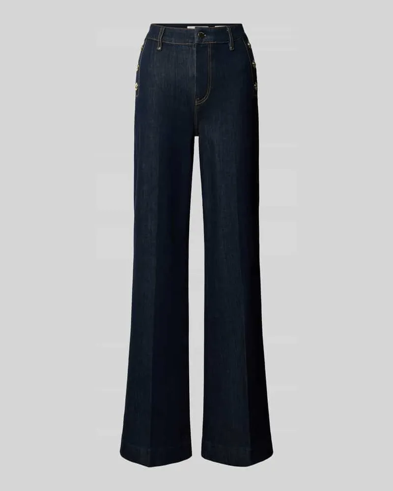 Guess High Waist Palazzo Jeans mit seitlichen Knöpfen Dunkelblau