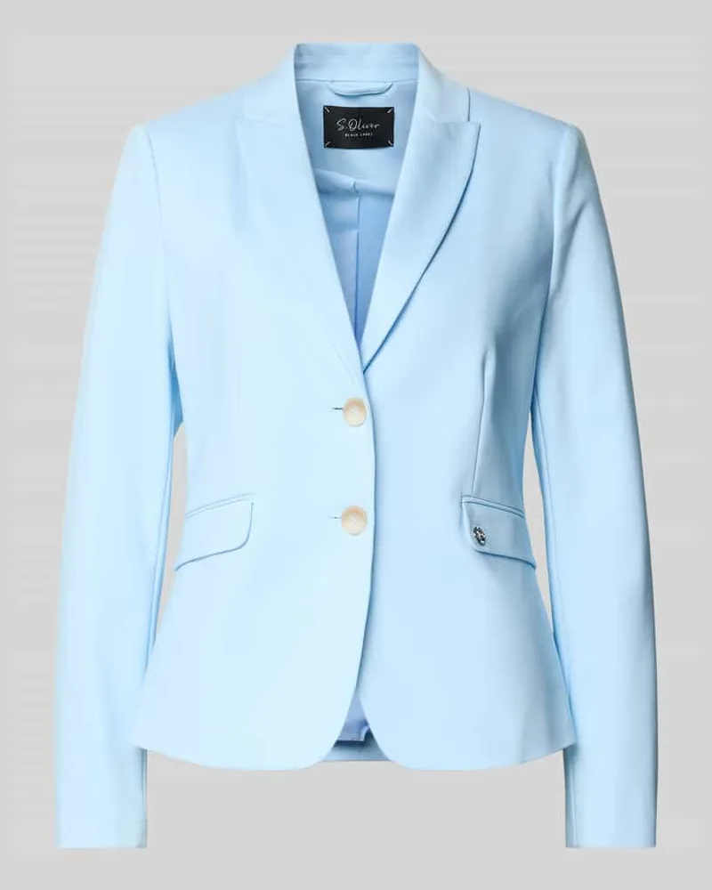 S.Oliver Regular Fit Blazer mit Baumwoll-Anteil Hellblau