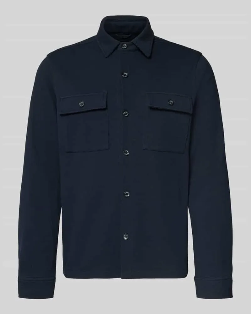 Lerros Regular Fit Hemdjacke mit Brusttaschen Marine