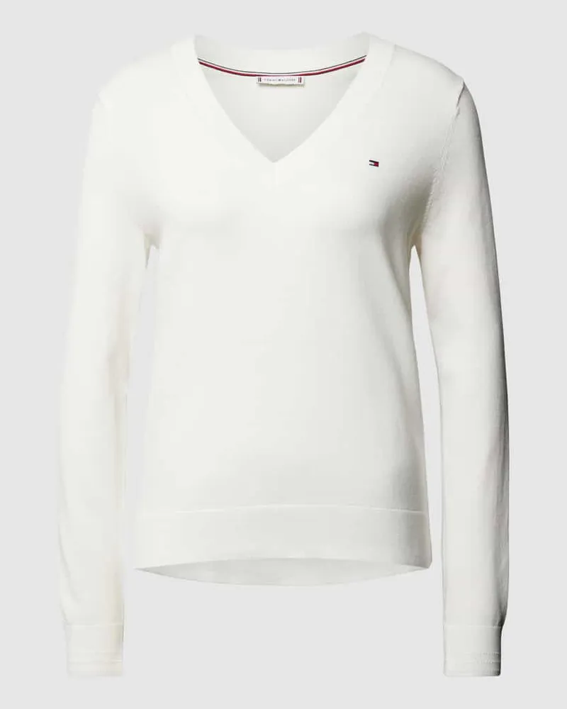 Tommy Hilfiger Pullover mit regulärem Schnitt und unifarbenem Design Offwhite