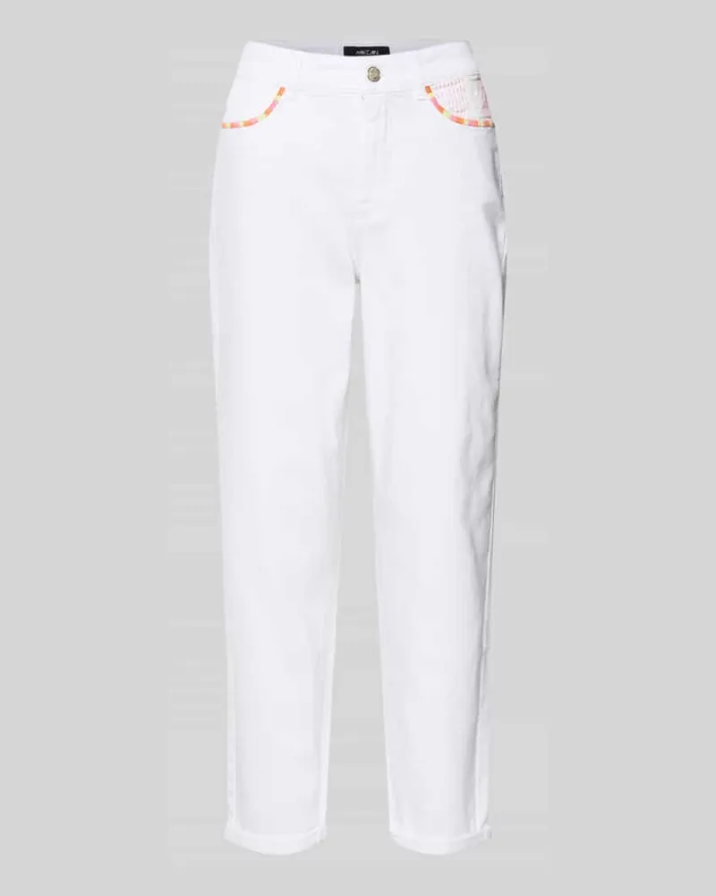 Marc Cain Relaxed Fit Jeans mit Stitchings Weiss