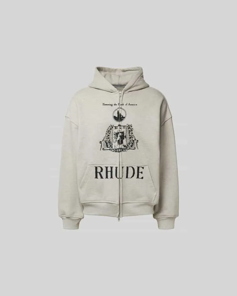 RHUDE Sweatjacke mit Kapuze Mittelgrau