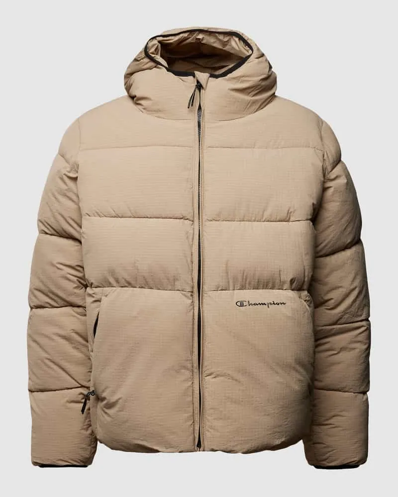 Champion Steppjacke mit Label-Schriftzug Beige