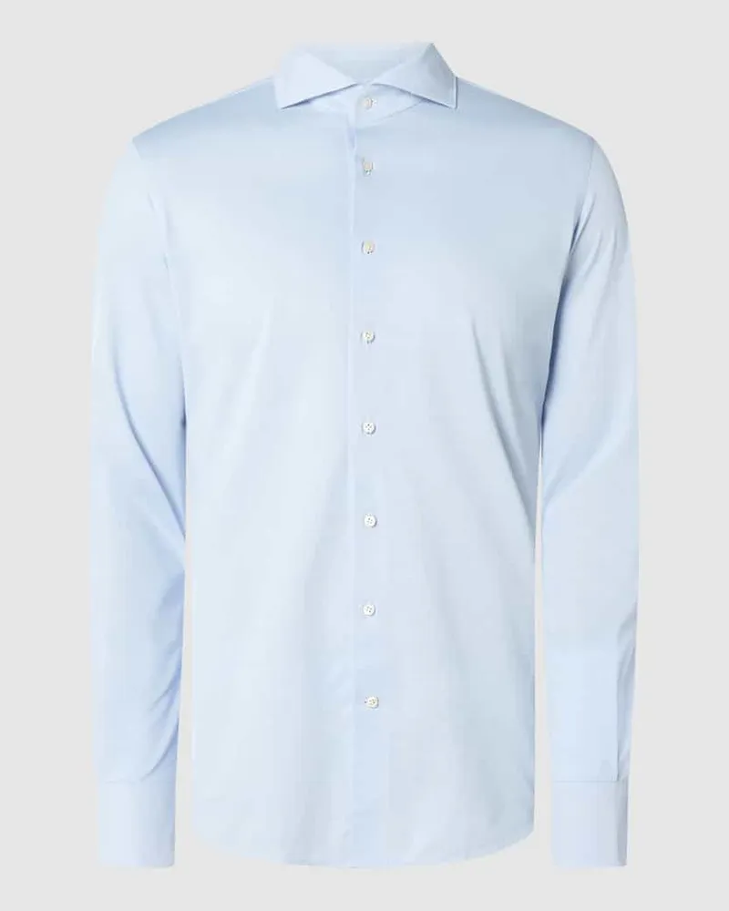Profuomo Regular Fit Business-Hemd aus Baumwollmischung Blau