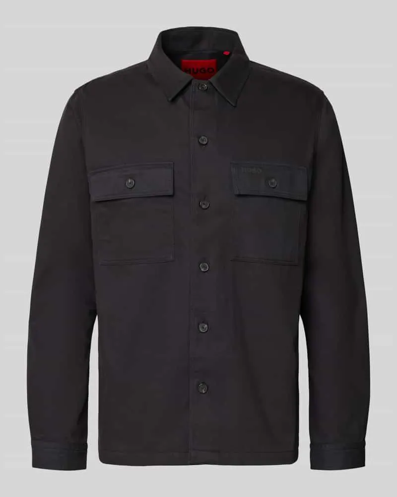 HUGO BOSS Hemdjacke mit Knopfleiste Modell 'Epoldo Black