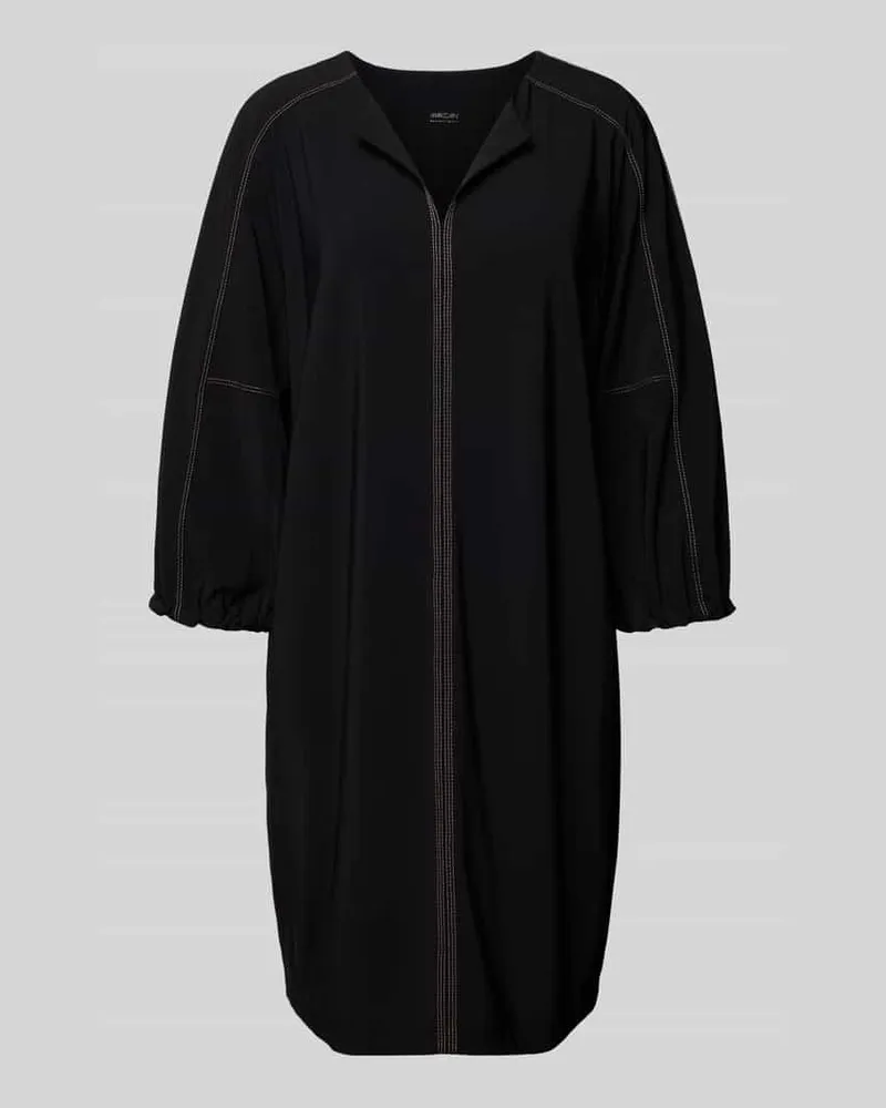 Marc Cain Knielanges Kleid mit V-Ausschnitt Black