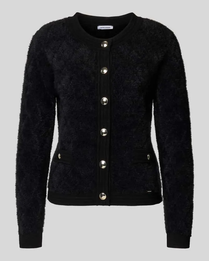 More & More Strickjacke mit Knopfleiste Black
