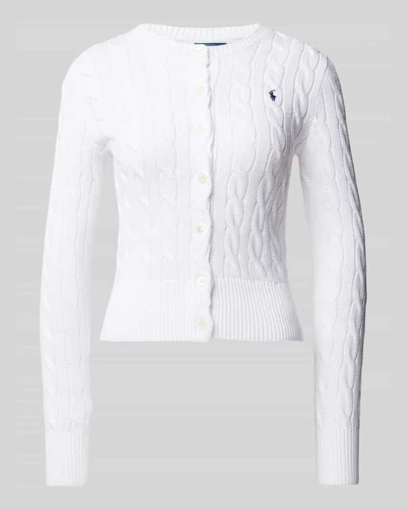 Ralph Lauren Strickcardigan mit Zopfmuster Weiss