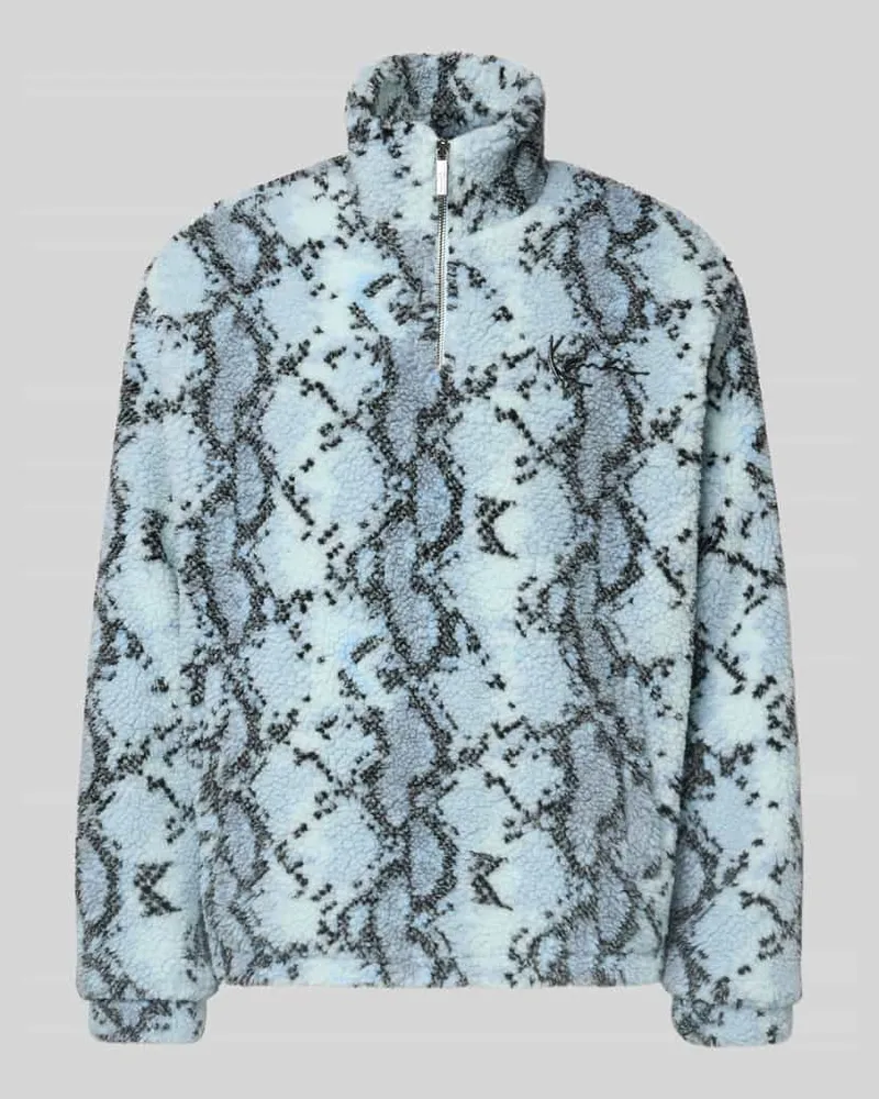 Karl Kani Fleecepullover mit Stehkragen und Reißverschluss Black