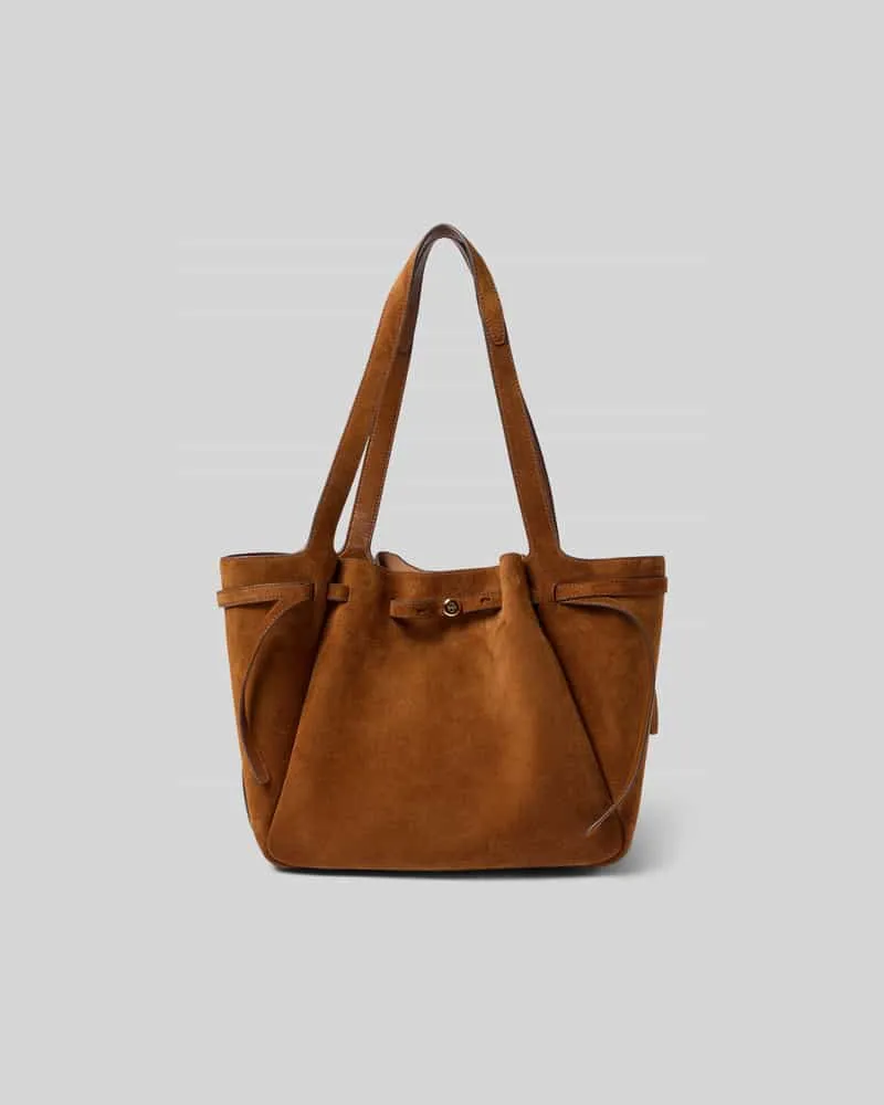 Tory Burch Tote Bag in Suede-Optik Camel