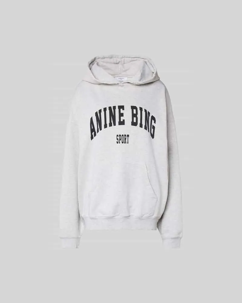 Anine Bing Oversized Hoodie mit Kapuze Hellgrau