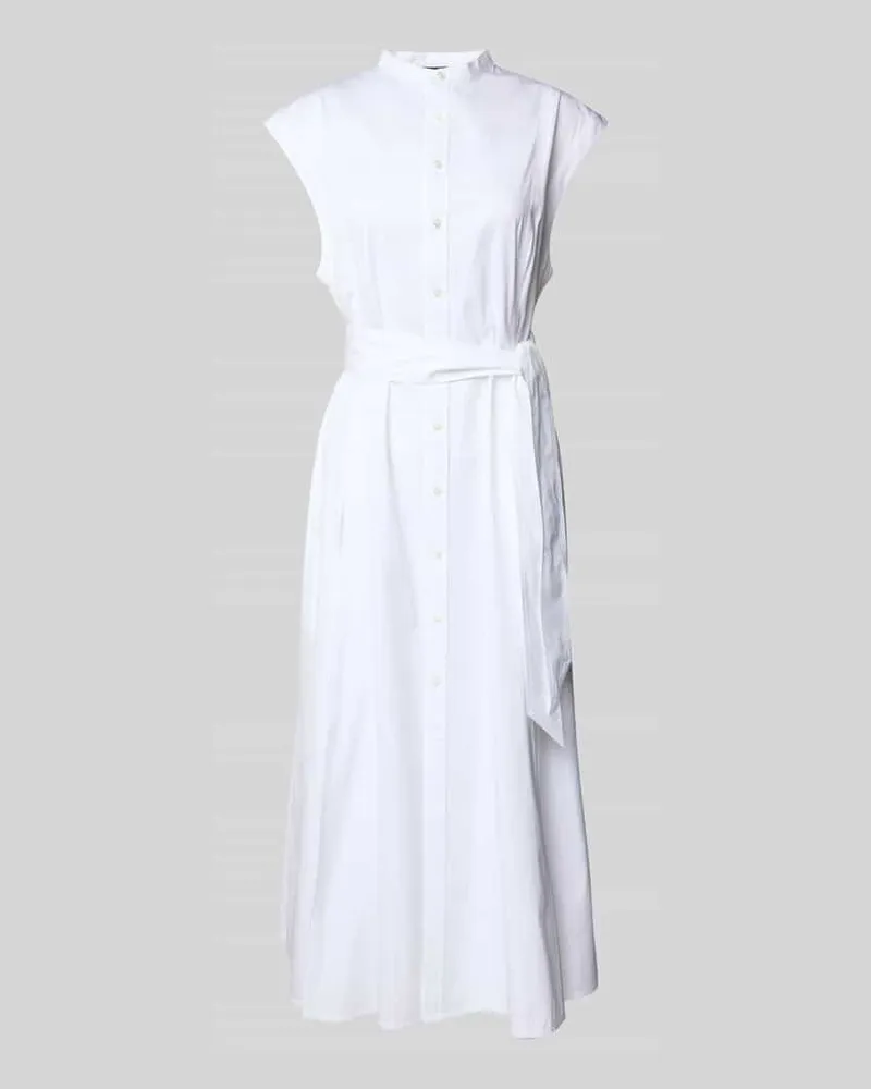 Ralph Lauren Hemdblusenkleid mit Stehkragen Modell 'SVAN Weiss