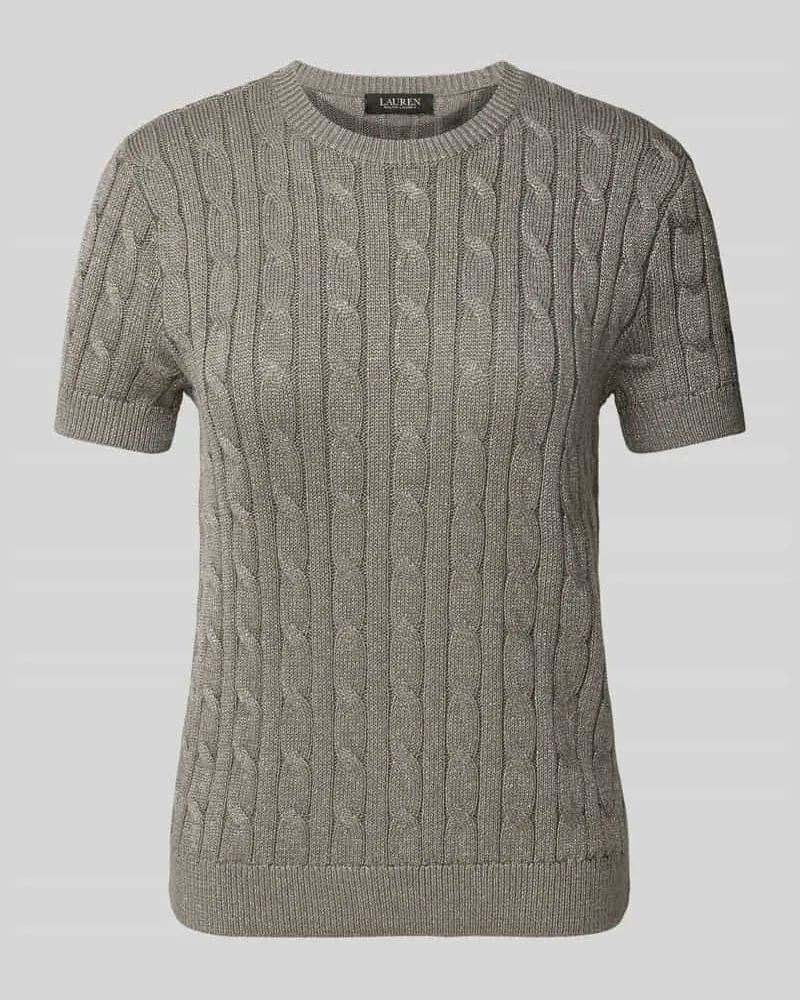 Ralph Lauren Strickshirt mit Zopfmuster Modell 'EYELAH Mittelgrau