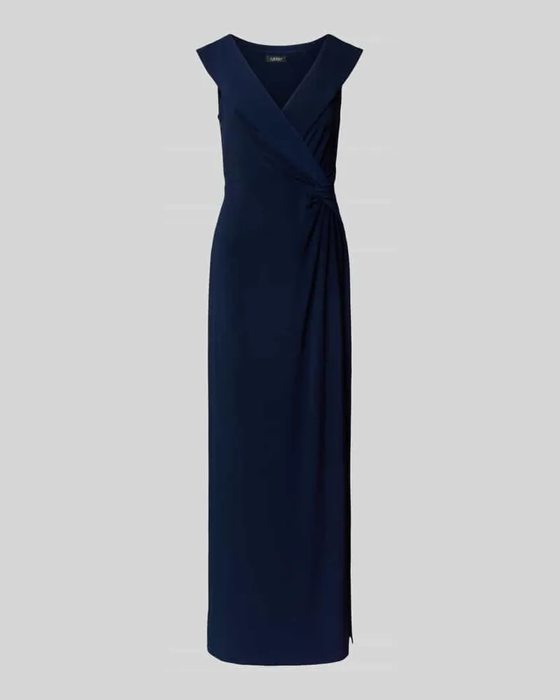 Ralph Lauren Abendkleid mit V-Ausschnitt Modell 'LEONIDAS Marine