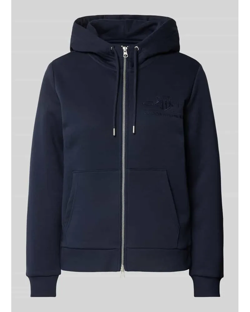 Gant Sweatjacke mit Label-Stitching Marine