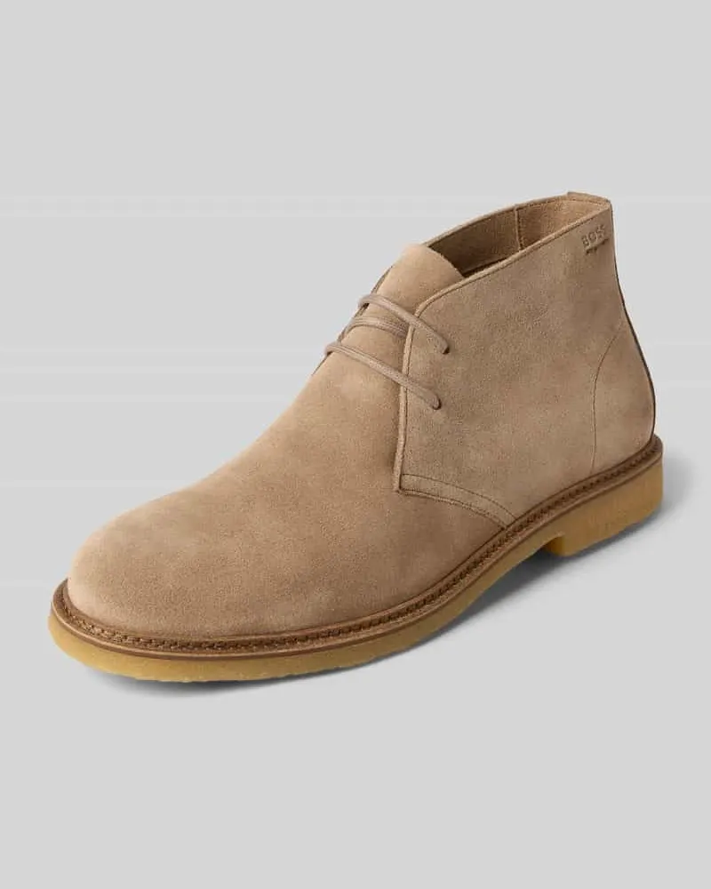 HUGO BOSS Boots aus echtem Veloursleder Modell 'KOPE Beige