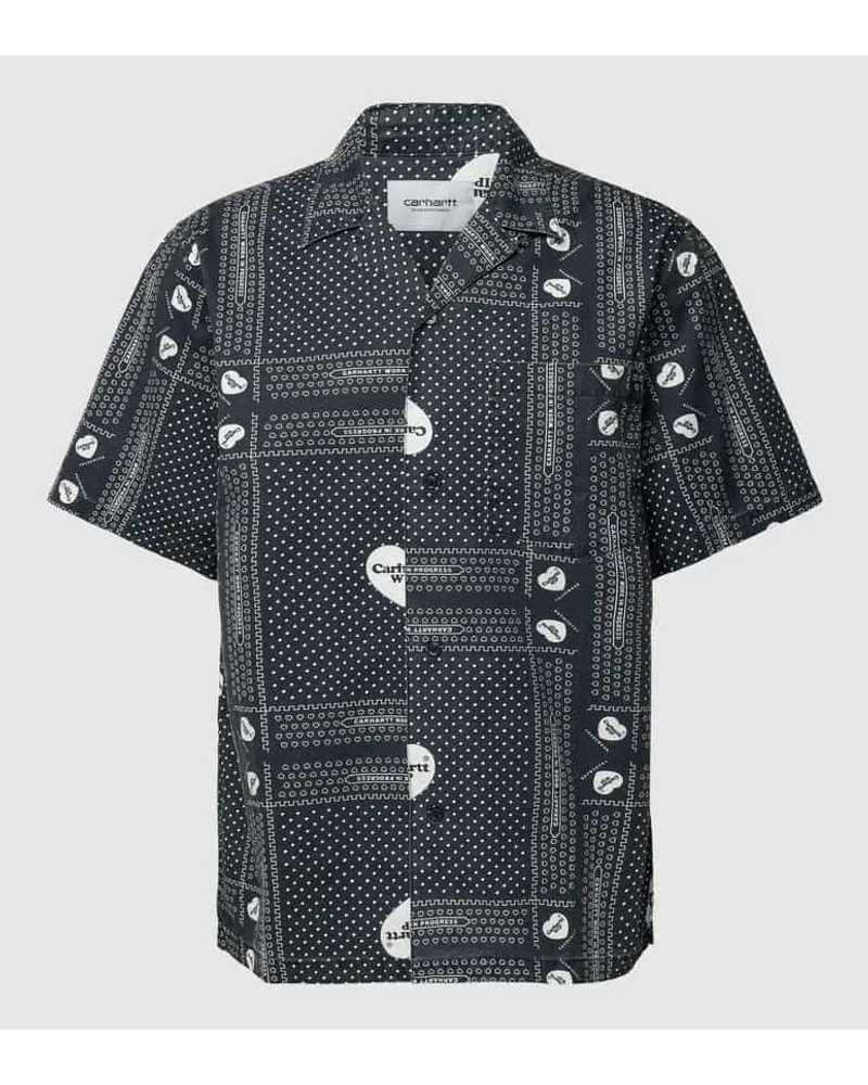 Carhartt WIP Freizeithemd mit Allover-Print Modell 'HEART BANDANA Black