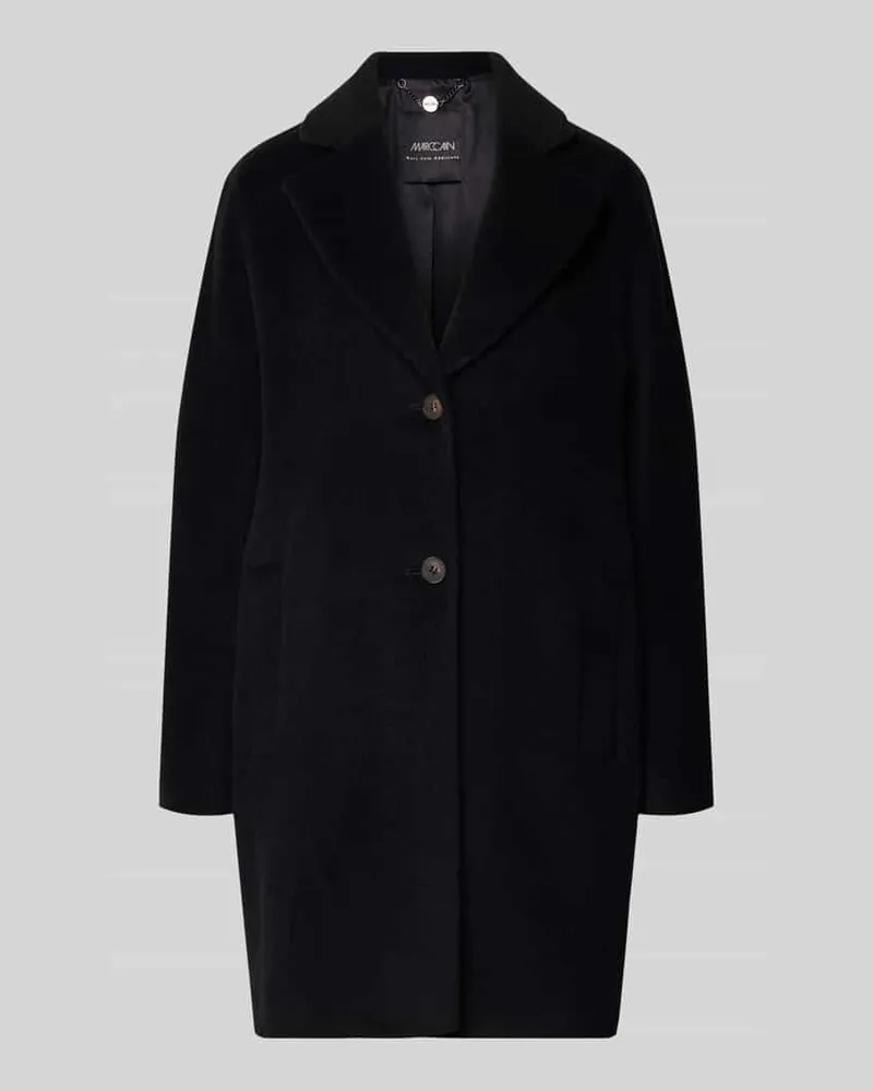 Marc Cain Relaxed Fit Mantel aus Schurwoll-Mix mit Alpaka-Anteil Black