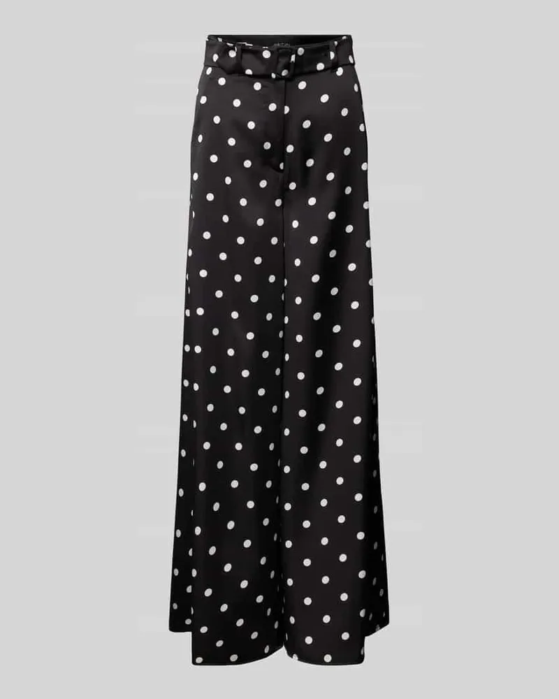 Marc Cain Hose mit weitem Bein und Gürtel Black