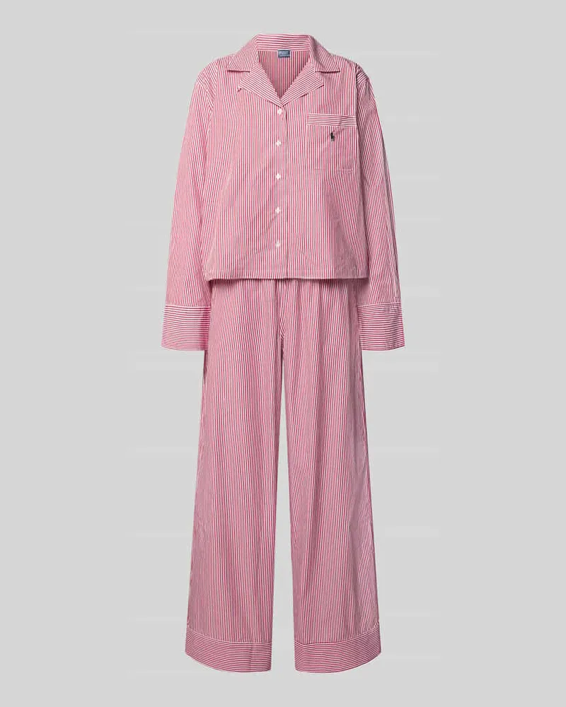 Ralph Lauren Pyjama mit Reverskragen Rot