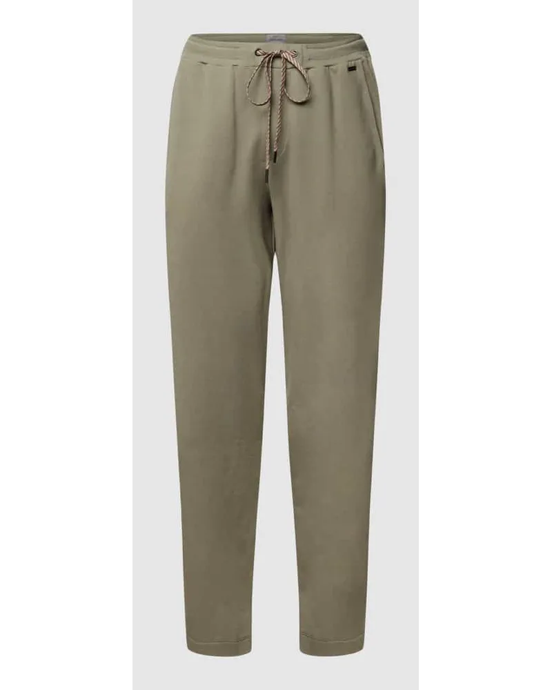 Hanro Sweatpants mit Label-Applikation Khaki