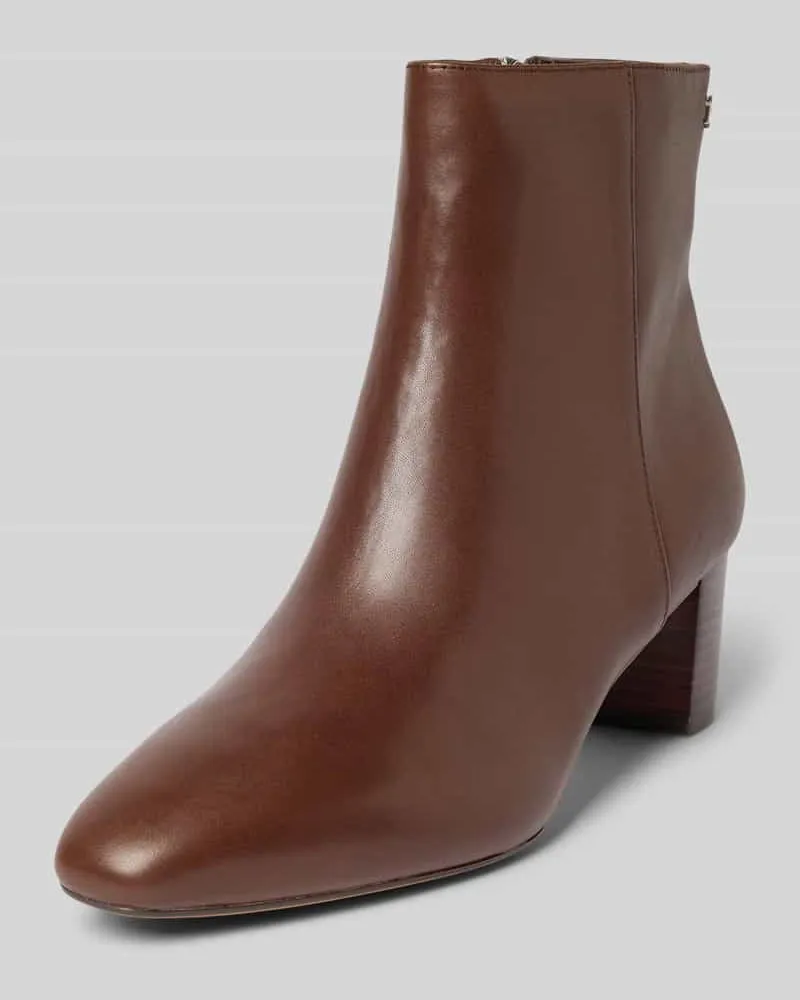 Ralph Lauren Stiefeletten aus Leder mit Applikation Modell 'DEMI Mittelbraun