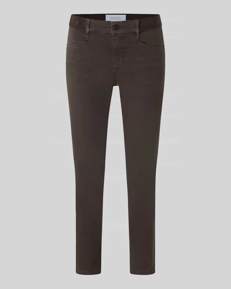 ANGELS  Slim Fit Jeans aus Baumwoll-Mix Modell 'ORNELLA SPORTY Dunkelbraun