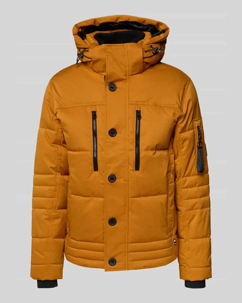 Tom Tailor Regular Fit Steppjacke mit Reißverschlusstaschen Senf