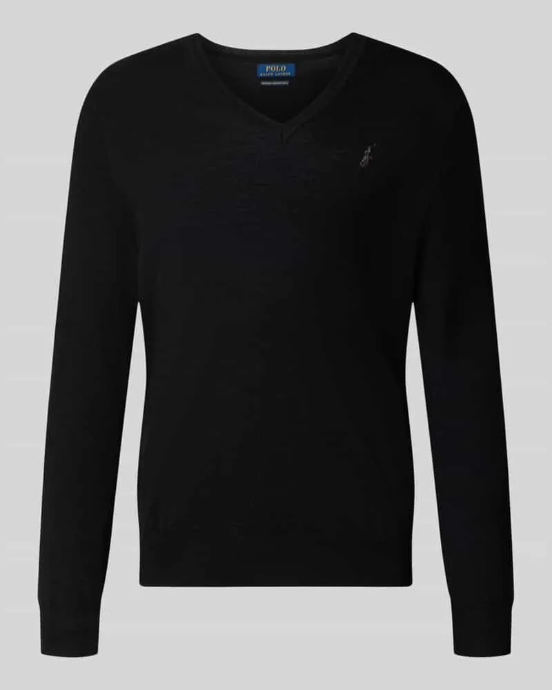 Ralph Lauren Regular Fit Pullover aus reiner Wolle Black