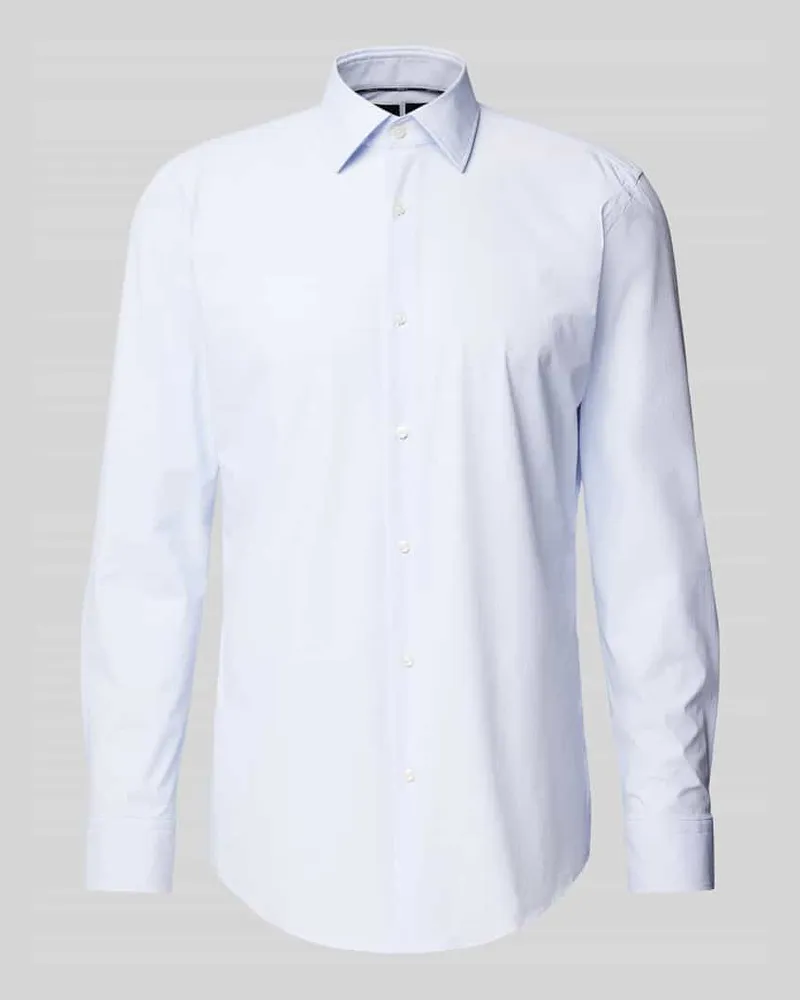 HUGO BOSS Slim Fit Business-Hemd mit Kentkragen Modell 'Hank Bleu