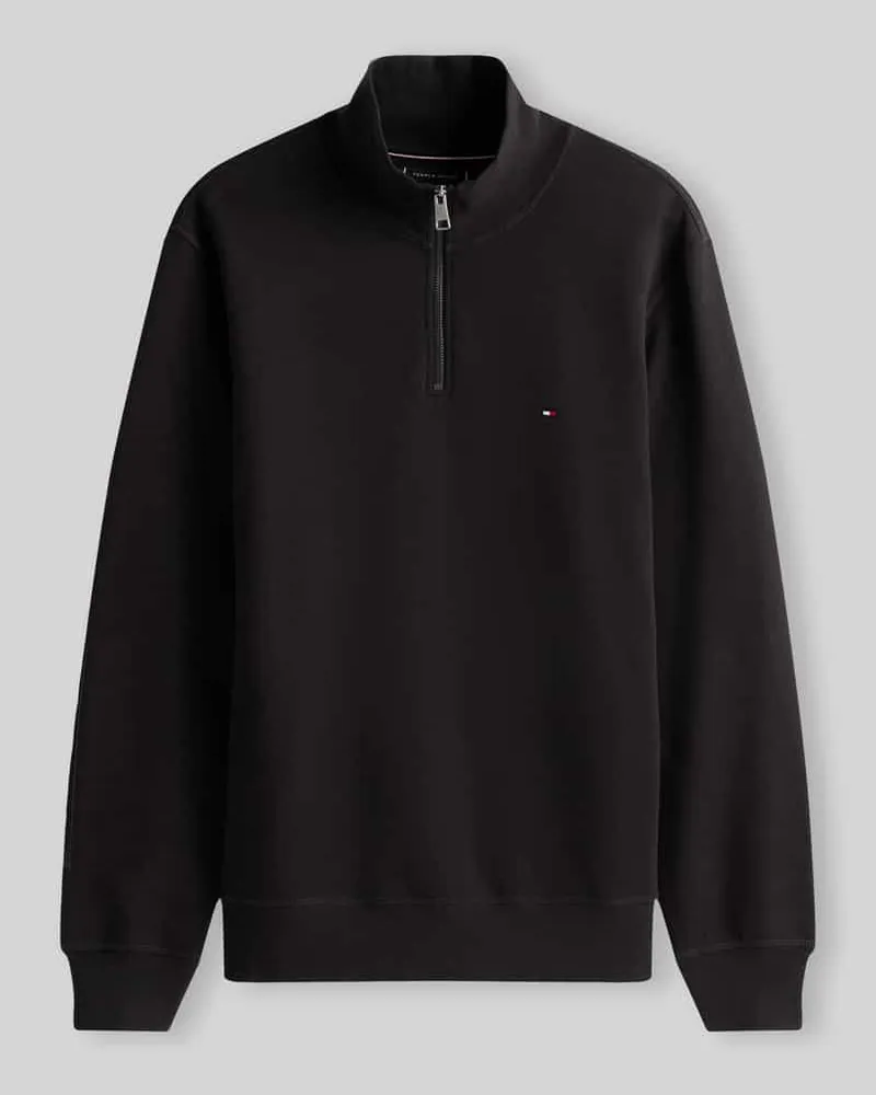 Tommy Hilfiger Regular Fit Troyer aus Baumwoll-Mix Black