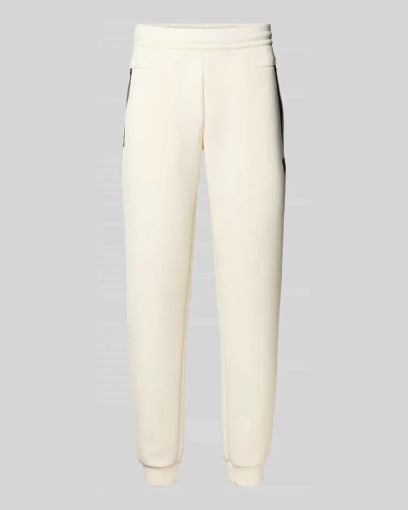 EA7 Regular Fit Sweatpants mit Logo-Applikation Modell 'Train Offwhite