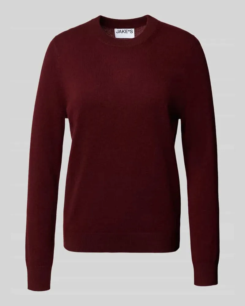 JAKE*S Strickpullover aus Kaschmir mit Rundhalsausschnitt Aubergine