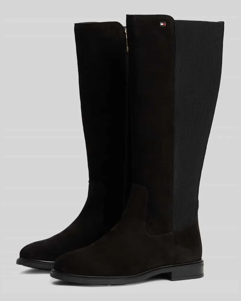 Tommy Hilfiger Stiefel aus echtem Leder mit Logo-Stitching Black