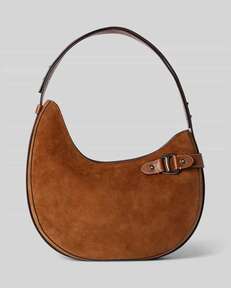 Ralph Lauren Handbag aus echtem Rindsleder mit Zier-Applikation Cognac