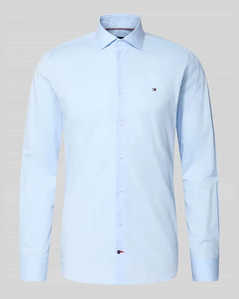 Tommy Hilfiger Slim Fit Businesshemd aus Baumwoll-Mix Blau