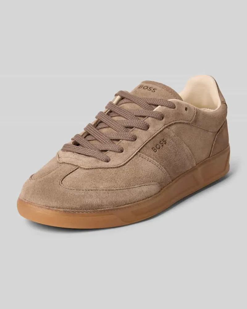 HUGO BOSS Low Top Sneaker aus echtem Leder Modell 'BRENTA Taupe