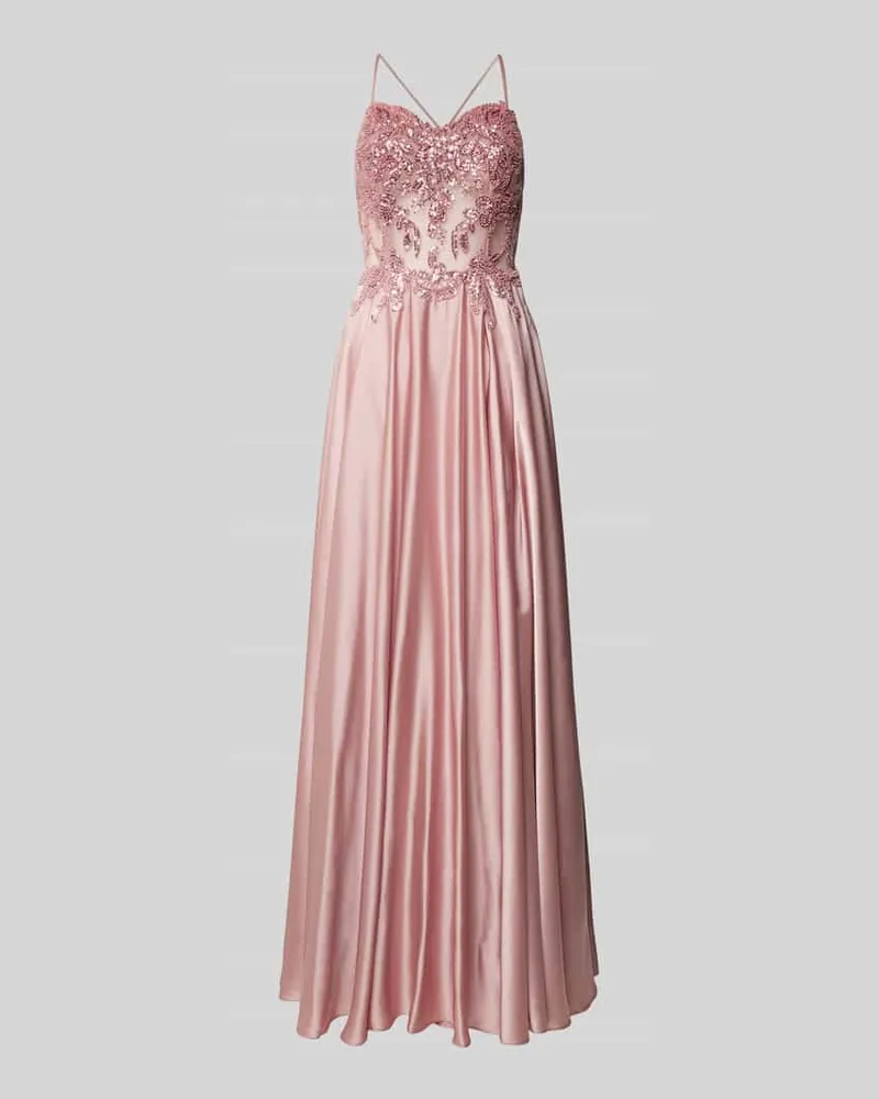 Mascara Abendkleid mit Paillettenbesatz Rosa