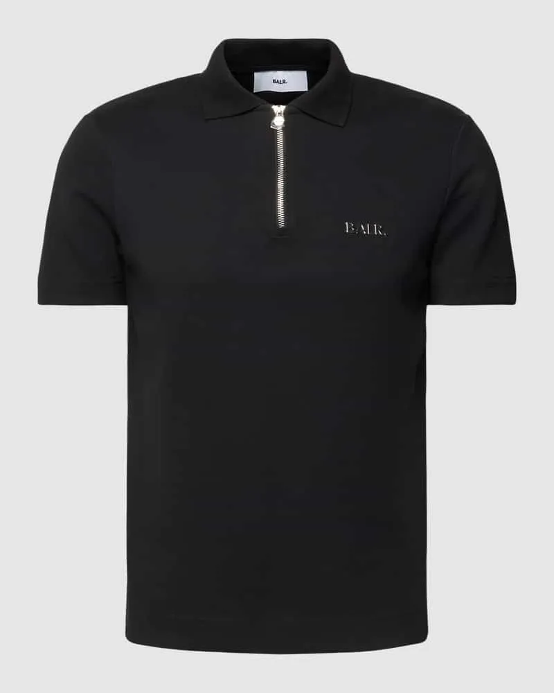 BALR. Regular Fit Poloshirt mit Reißverschluss Black